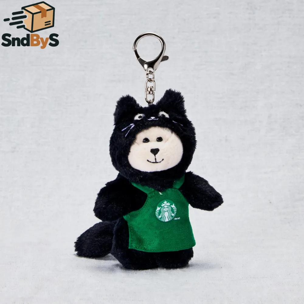 7 Black Cat Bearista Plush Bag Charm Starbucks Halloween Bearista Mini keychain 2026 — image 2