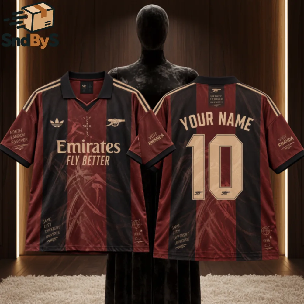 18 Arsenal x Travis Scott Custom V-Neck Polo Jersey 2026 — image 2