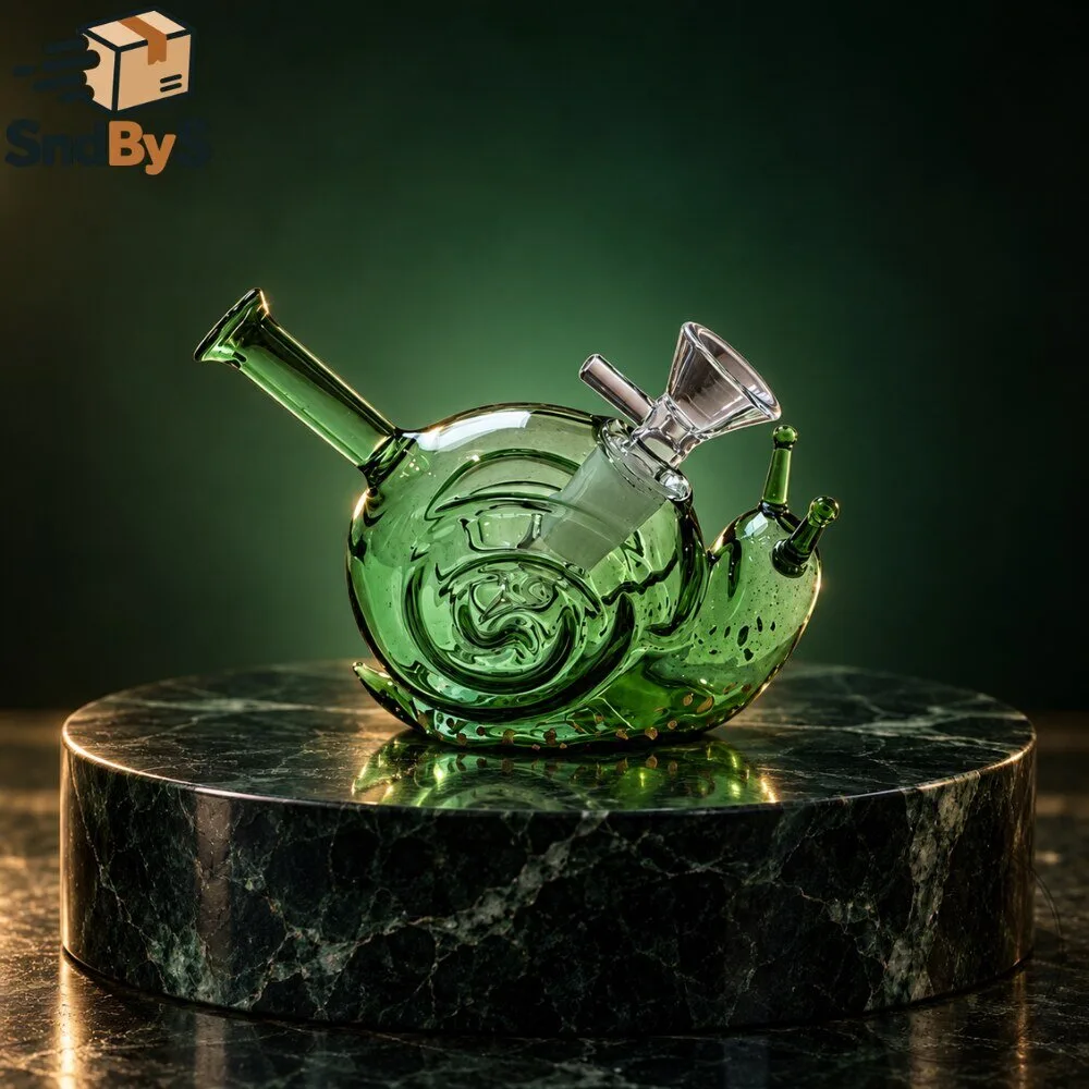 Green Snail Glass Water Pipe Smoking Bong by Canna Style 2026 7 Green Snail Glass Water Pipe Smoking Bong by Canna Style 2026