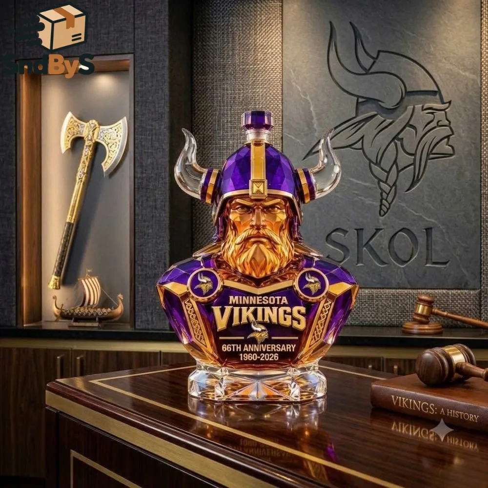 Minnesota Vikings 66th Anniversary Viking Warrior Whiskey Decanter 2026 5 Minnesota Vikings 66th Anniversary Viking Warrior Whiskey Decanter 2026