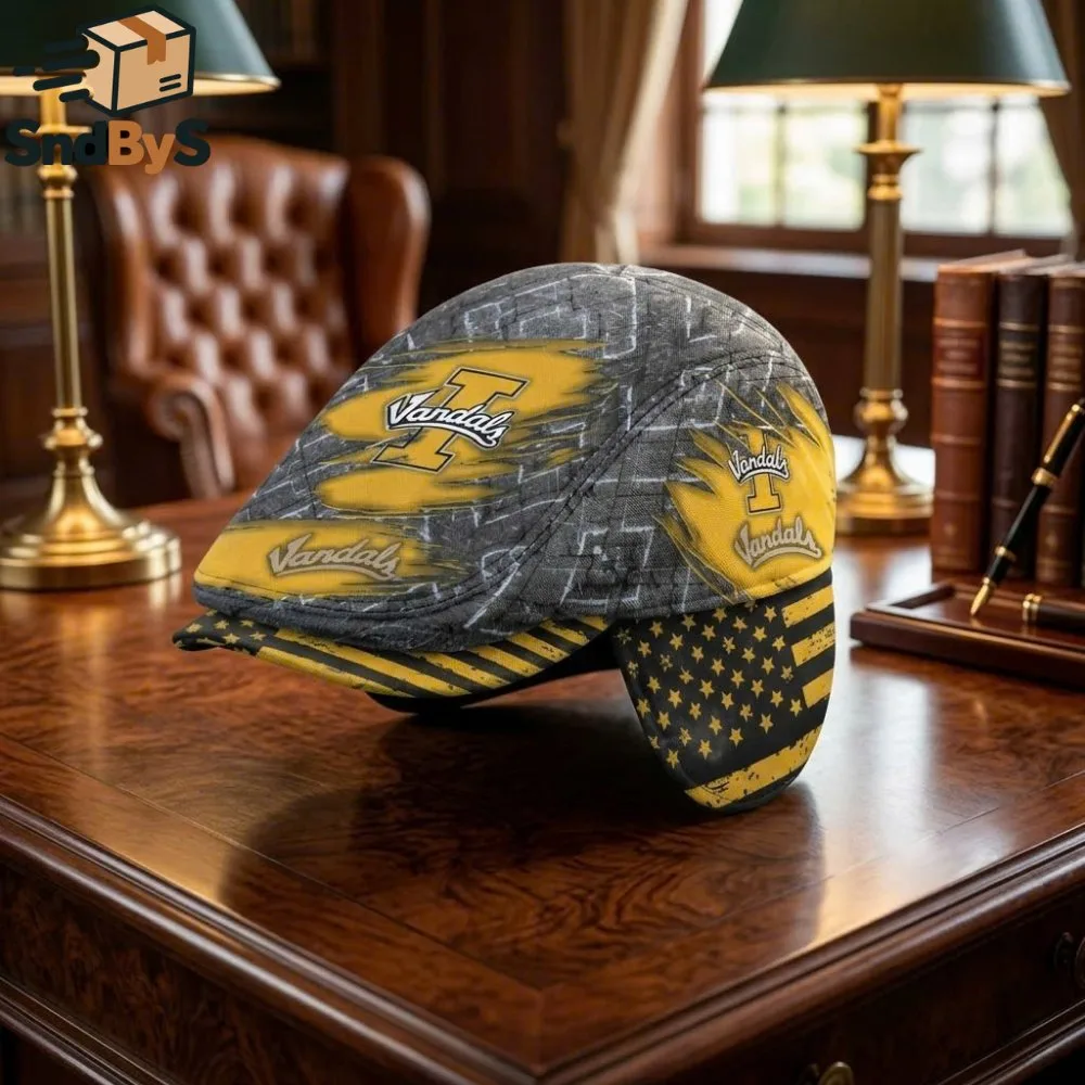 Idaho Vandals NCAA Flat Cap with Foldable Ear Flaps Hat 2026 7 Idaho Vandals NCAA Flat Cap with Foldable Ear Flaps Hat 2026