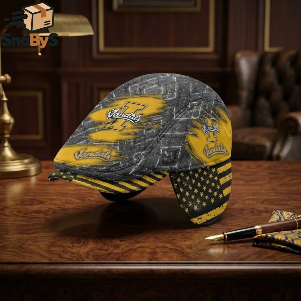 Idaho Vandals NCAA Flat Cap with Foldable Ear Flaps Hat 2026 12 Idaho Vandals NCAA Flat Cap with Foldable Ear Flaps Hat 2026